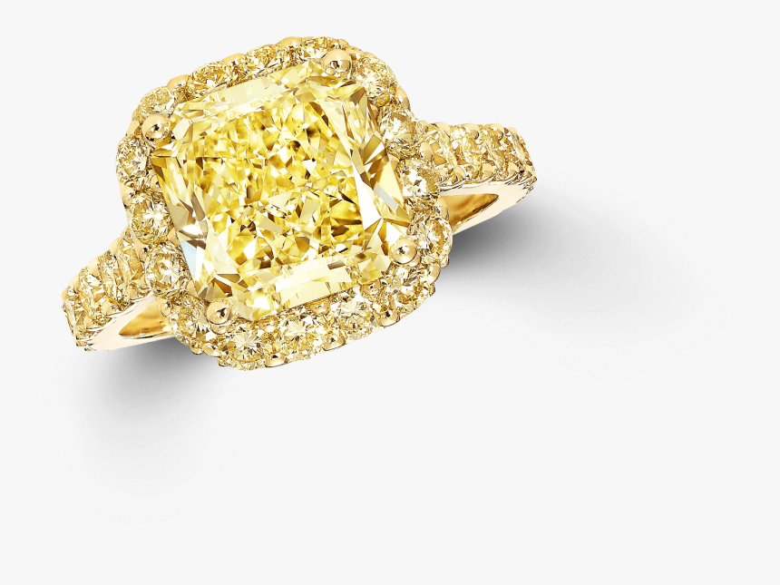 Transparent Diamond Ring Icon Png - Radiant Cut Graff Yellow Diamond Ring, Png Download