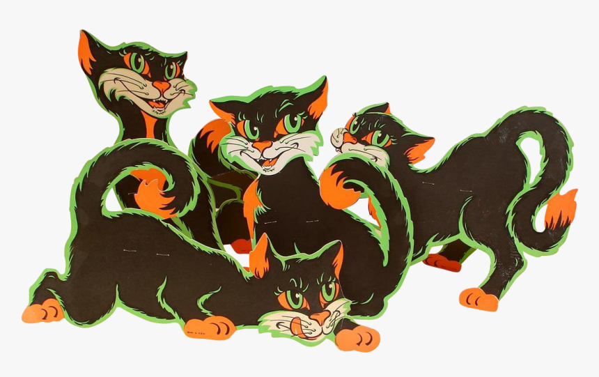 Large Halloween Die Cut Cat Stand Ups Clipart , Png - Halloween Beistle Die Cut, Transparent Png
