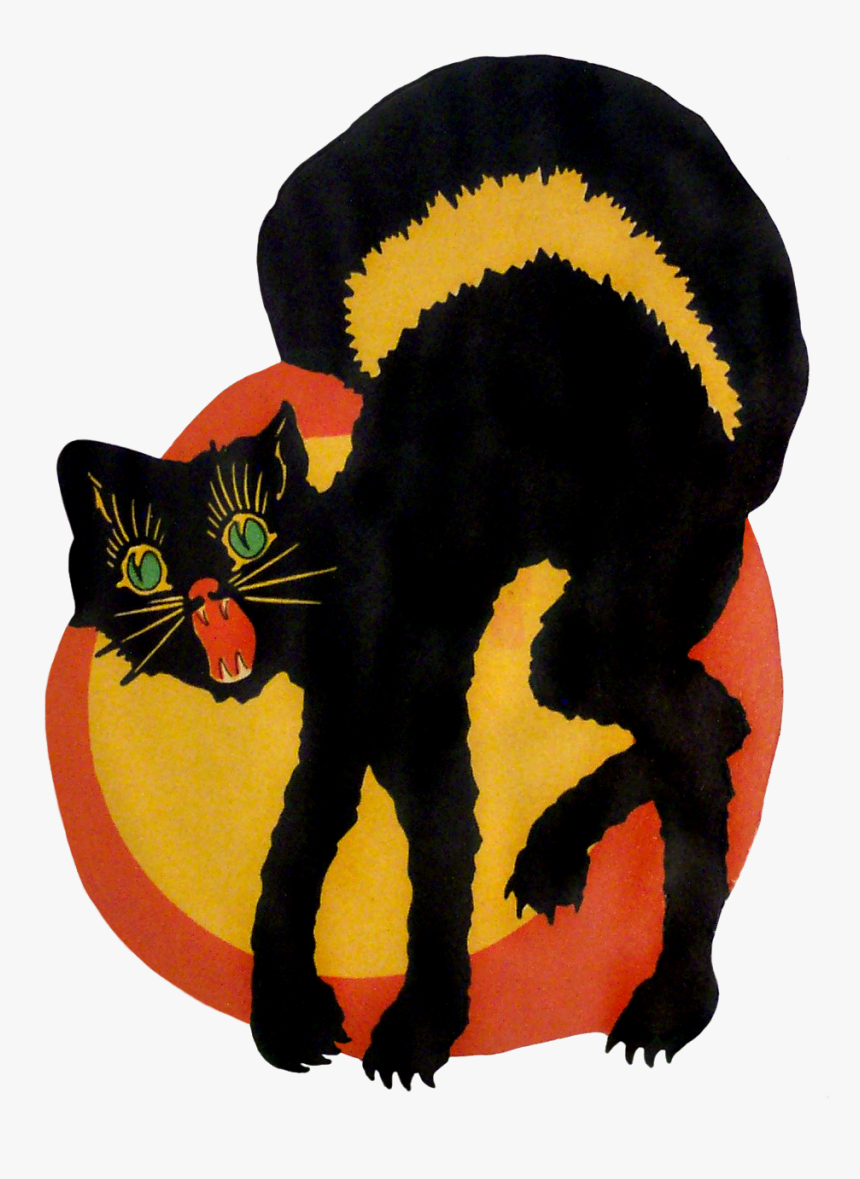 Vintage Halloween Cat Clipart , Png Download - Vintage Halloween Cat Clipart, Transparent Png