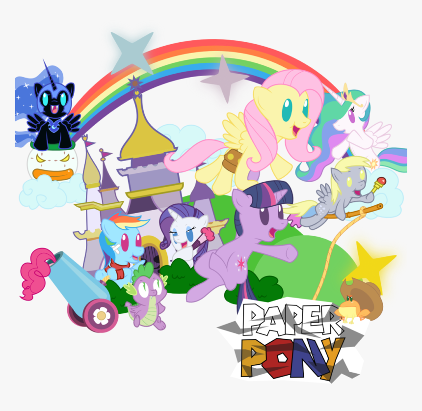 Applejack, Cannon, Castle, Crossover, Derpy Hooves, - Cartoon, HD Png Download