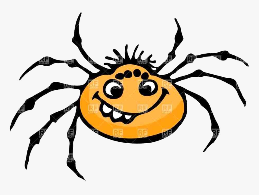 Spider Clipart Cute Black Transparent Png - Cartoon Spider White Background, Png Download