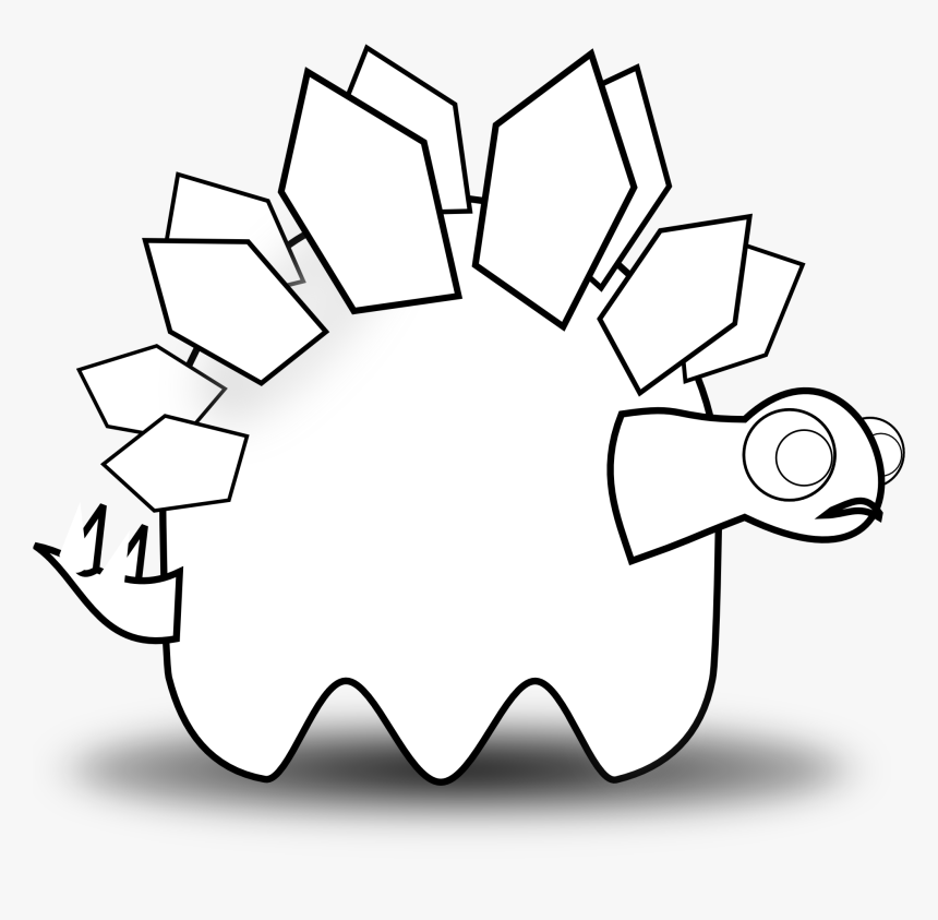 Stegosaurus Black And White Coloring Book Clip Art - Clip Art, HD Png Download