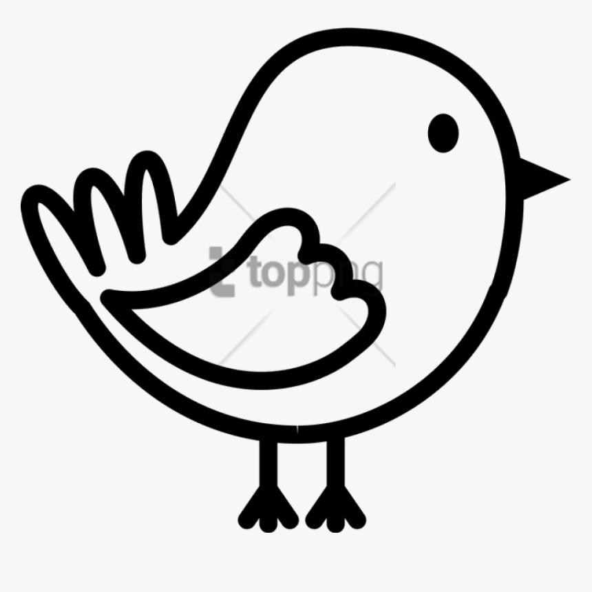 Rubber Stamp Stick Figure - Outline Image Of Bird, HD Png Download