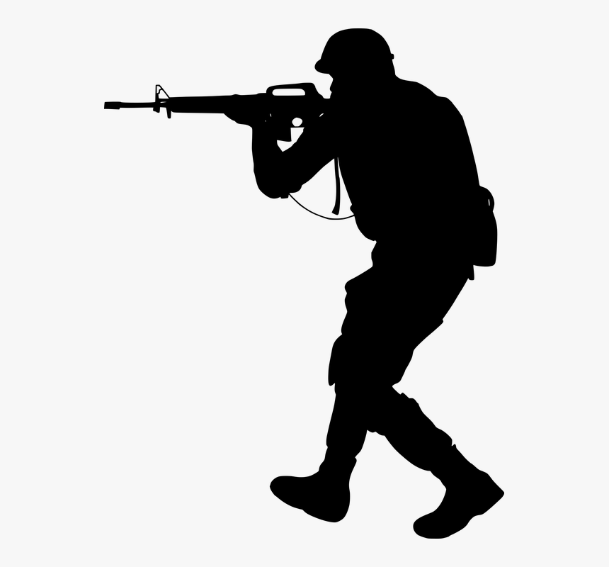 Silhouette, Gun, Soldier, Warrior, Special, Forces - Special Forces Silhouette, HD Png Download
