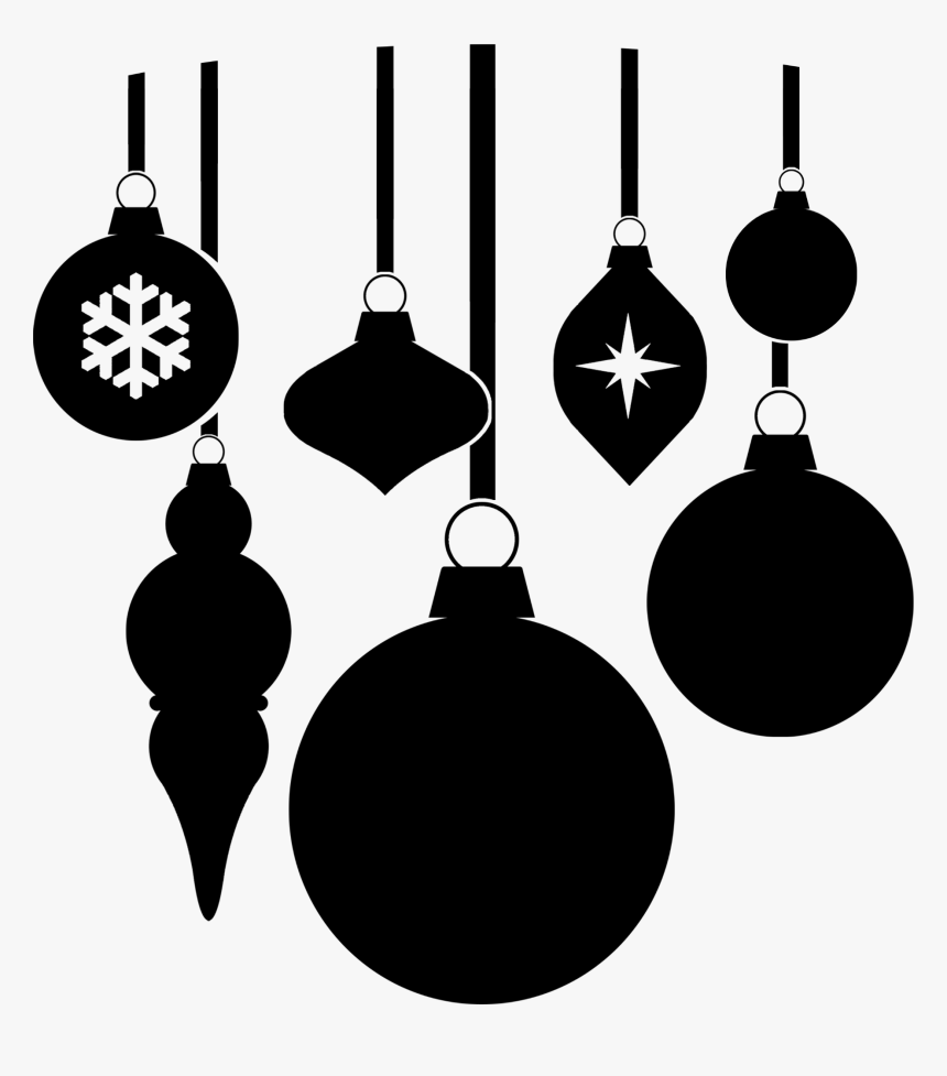 Christmas Photography - Christmas Ornaments Black And White, HD Png Download