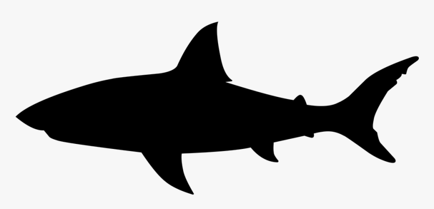 Shark, Jaws, Fish, Great, Tattoo, Silhouette, Animal - Shark Silhouette Clip Art, HD Png Download
