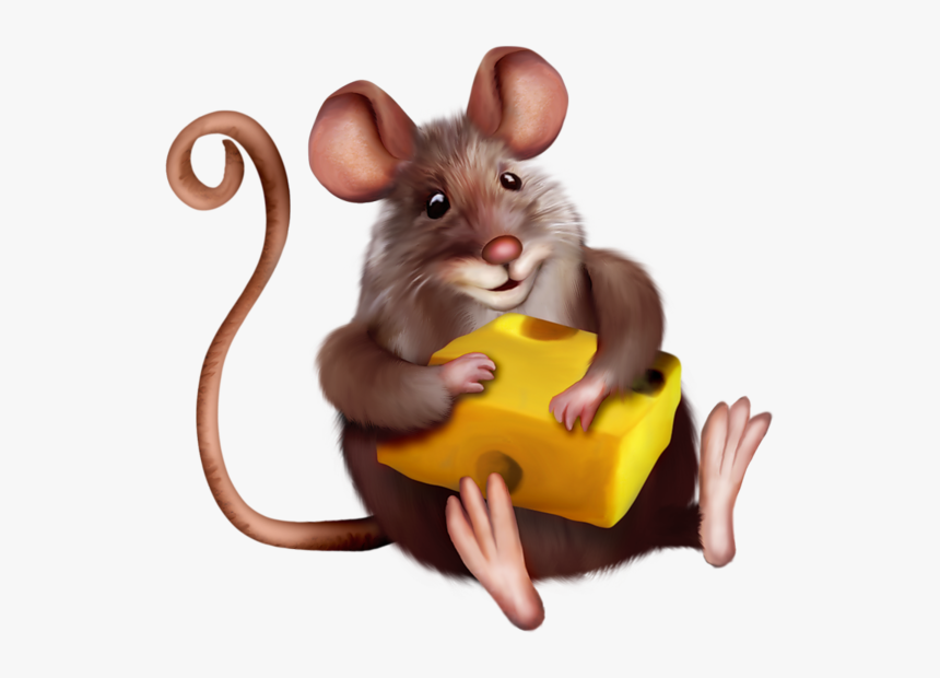Mouse With Cheese Clipart Cartoon M - Mouse With Cheese Cartoon, HD Png Download