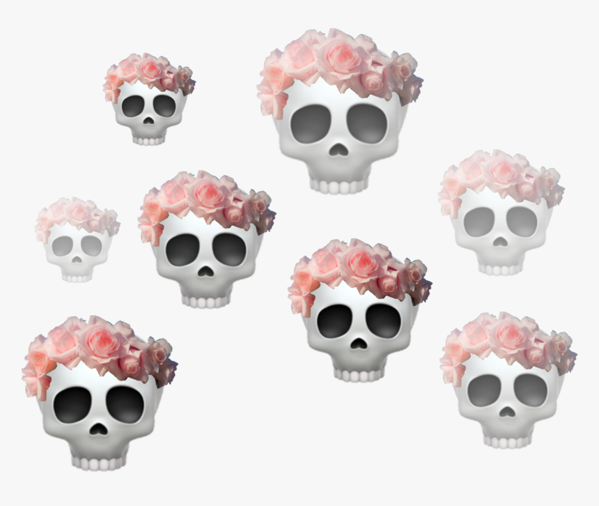 Emoji Crown Skeleton Skull Tumblr Heartcrown Roses - Skulls, HD Png Download