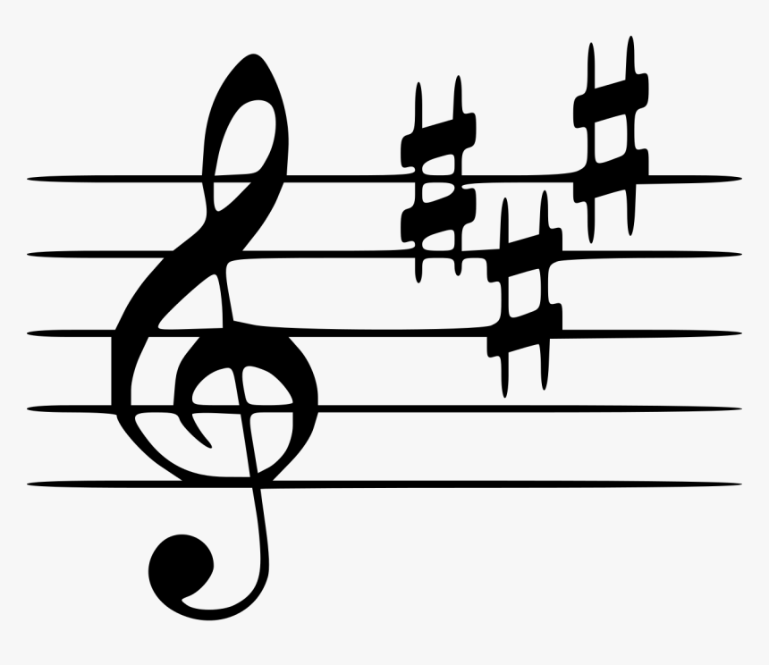 Key Signature - Svg - E On Treble Clef, HD Png Download