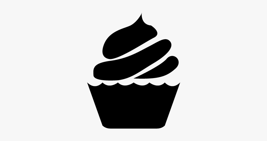 Cupcake Frosting & Icing Birthday Cake Cream Muffin - Cupcakes Vector Black And White, HD Png Download