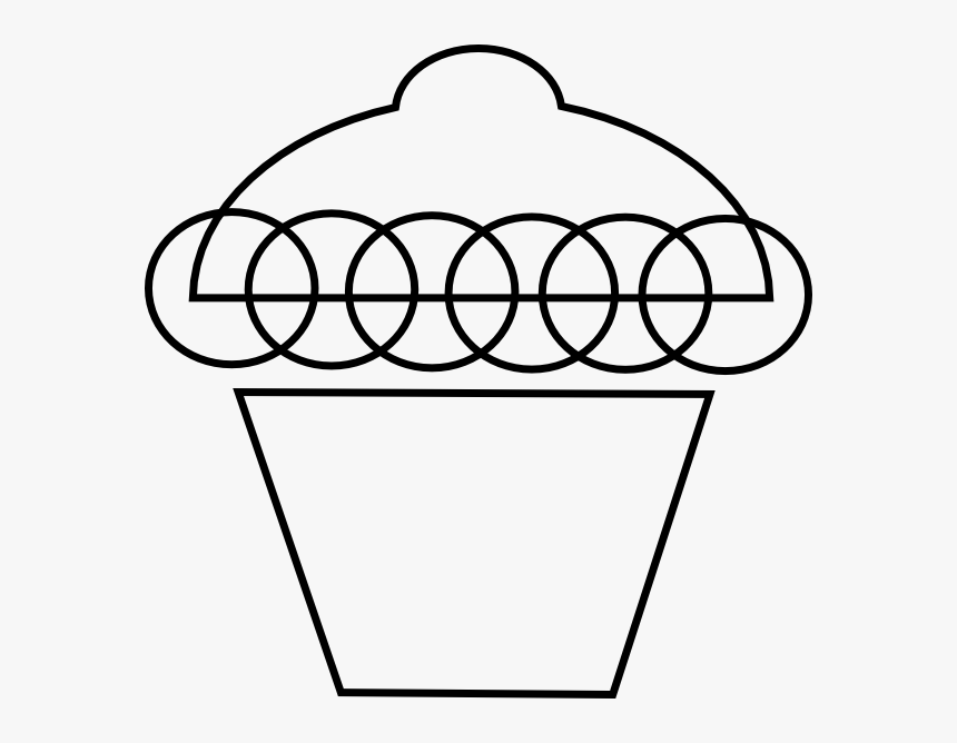 Cupcake Black And White Cupcake Outline Clip Art Clipart - Clip Art, HD Png Download