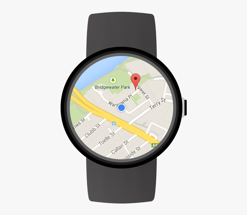 A Map On A Wearable Device 
 Style Float - Google Maps Wear Os, HD Png Download
