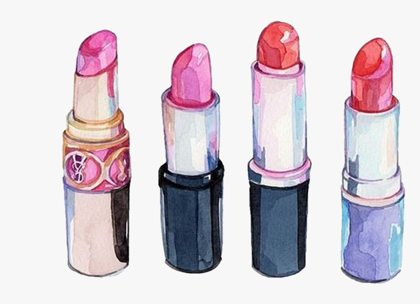 Transparent Makeup Vector Png - Lipstick Watercolour, Png Download