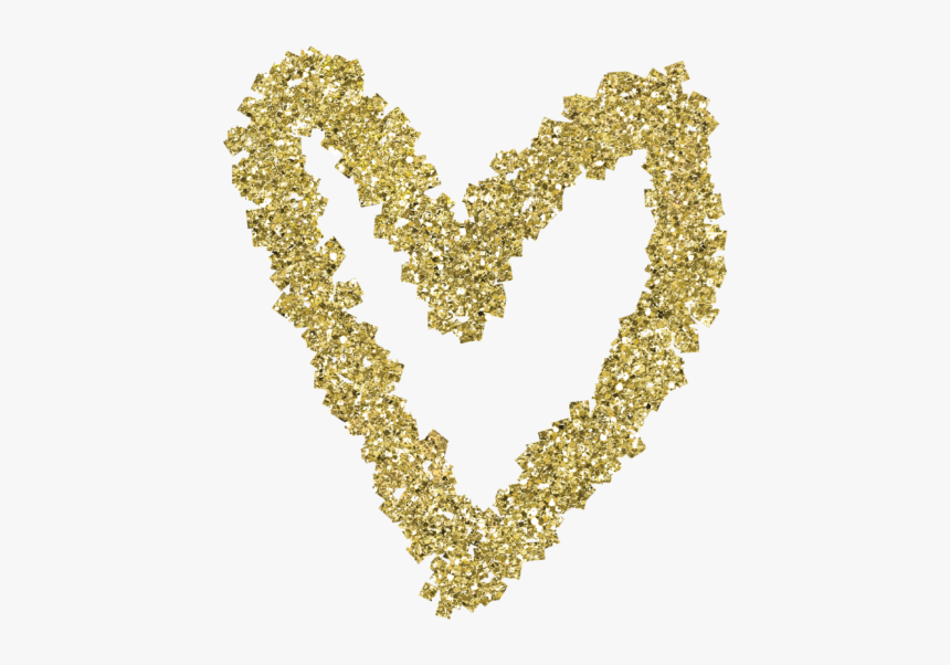 Fun And Decorative Gold Glitter Heart Graphic Embellishments - Clip Art, HD Png Download