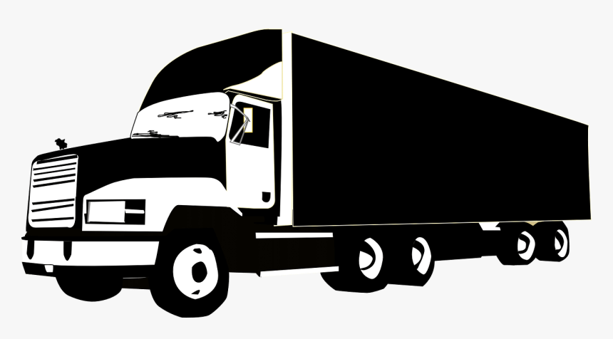 Land Transportation Png Black And White Transparent - Cargo Truck Clipart, Png Download