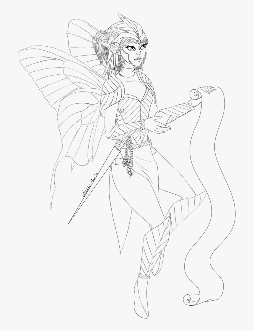Faerie Drawing Sketch - Line Art, HD Png Download