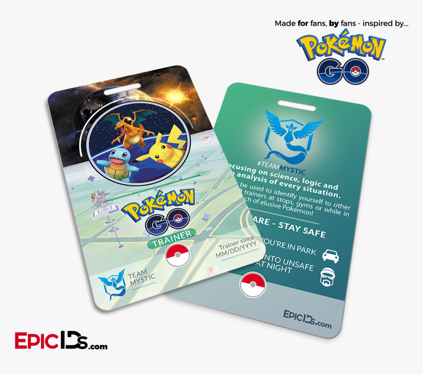 Pokemon Go Inspired Team Mystic, Valor Or Instinct - Pokemon Tcg Player Id Card, HD Png Download