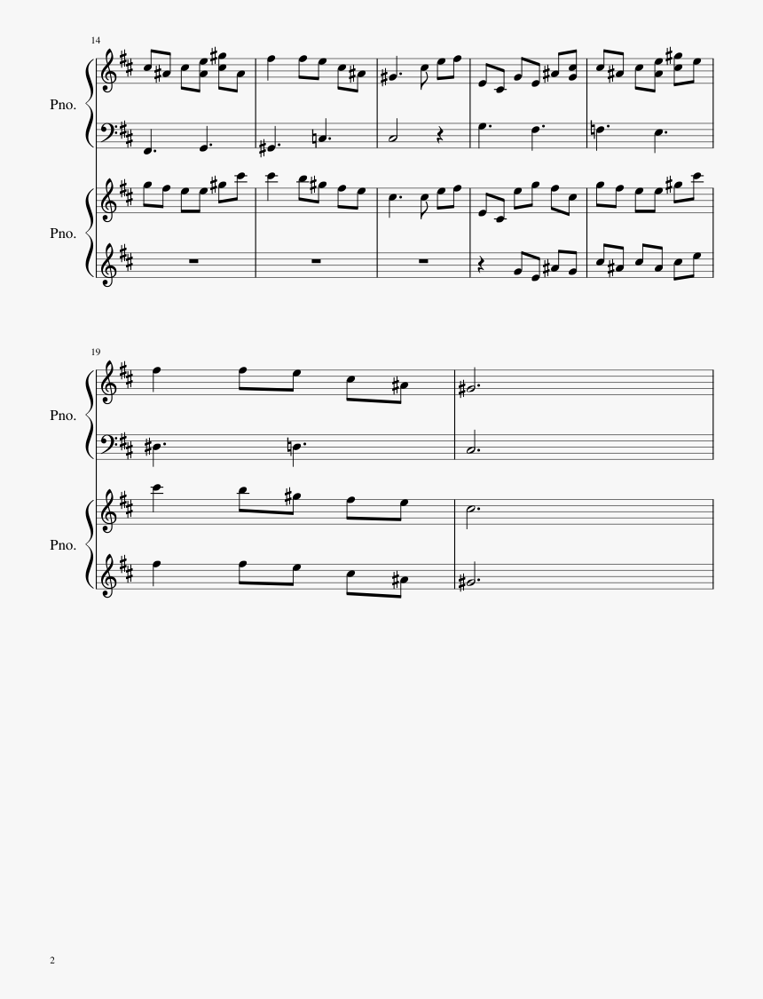 Proto Man S Alternate Theme Sheet Music 2 Of 2 Pages - 林俊傑 Despacito 緩 緩 鋼琴 譜, HD Png Download