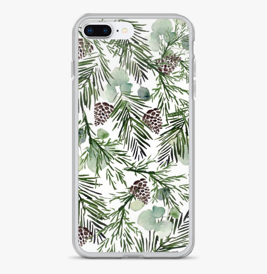 Christmas Tree Leaves Phone Case - Christmas Greenery Wallpaper Pinecones, HD Png Download