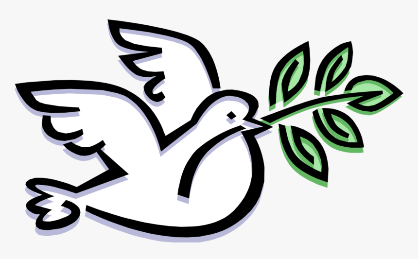 Vector Illustration Of Feathered Bird Peace Dove Carries - Friends Or Quakers, HD Png Download
