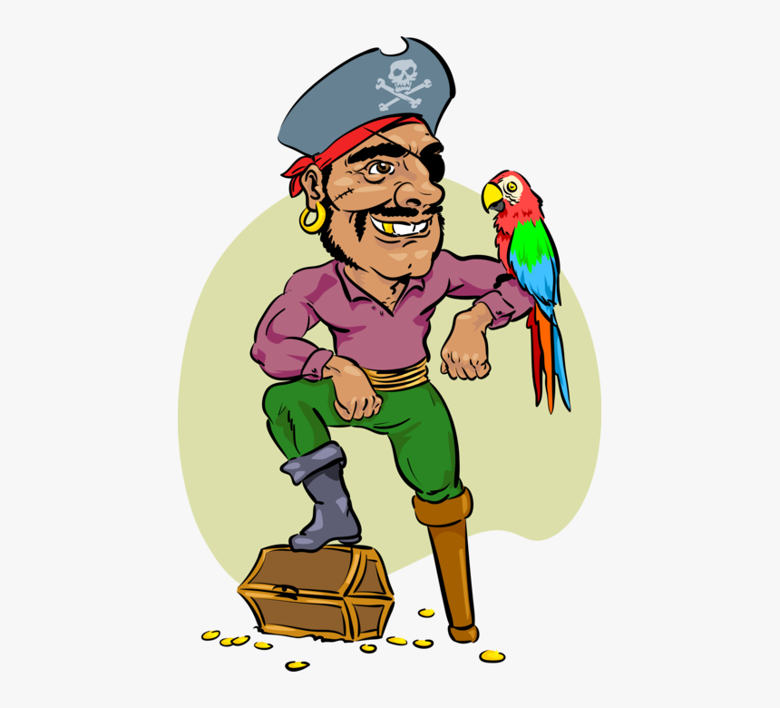 Vector Illustration Of Buccaneer Pirate With South - Treasure Island Vocabulary, HD Png Download