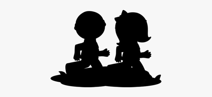 Kids Walking Png Transparent Images - Silhouette, Png Download