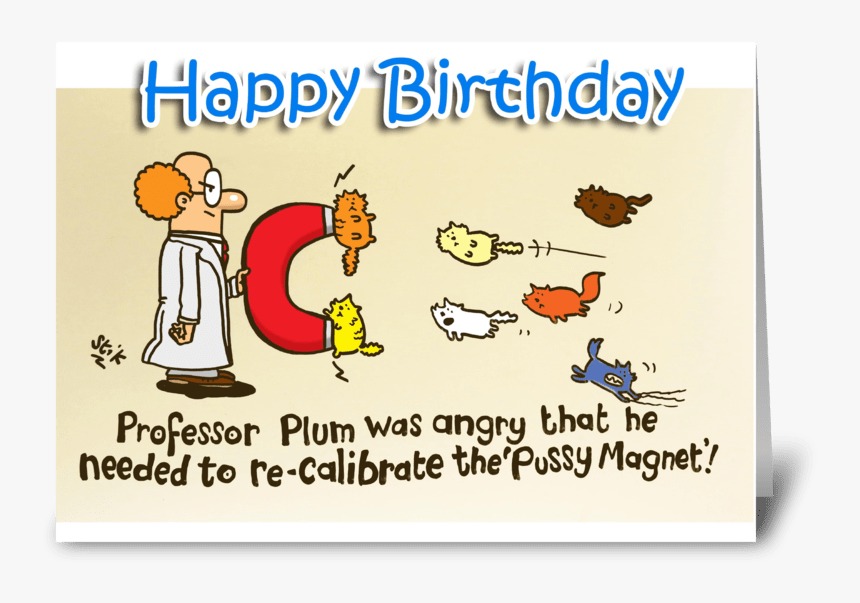 Professor Plum S Pussy Magnet Greeting Card - Cartoon, HD Png Download