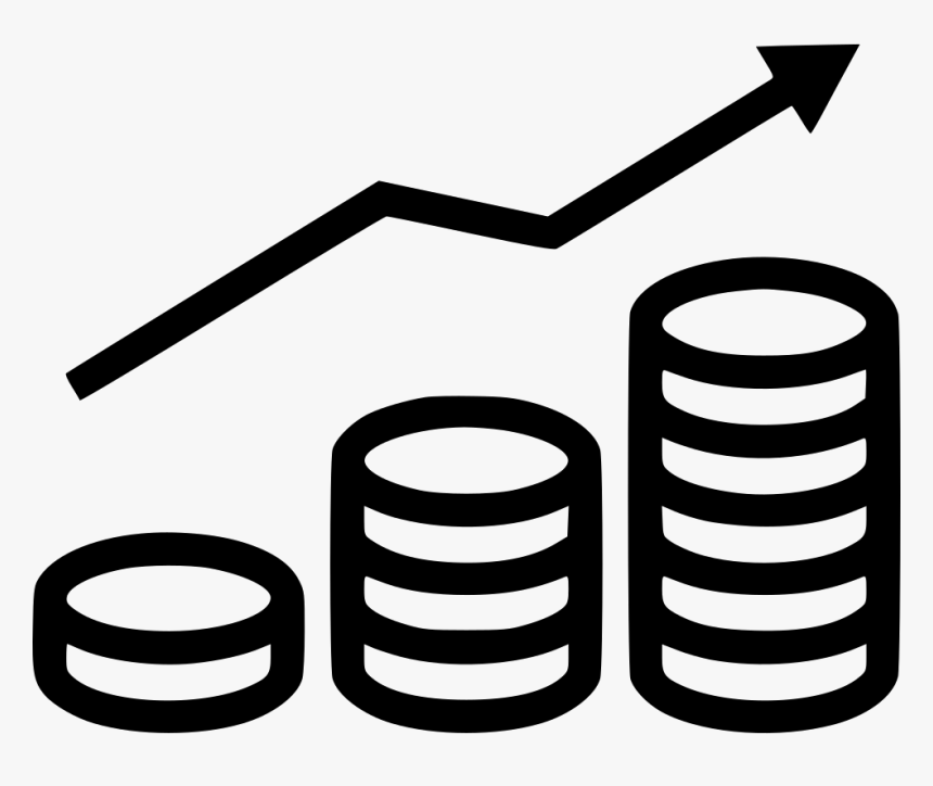 Coins Graph - Coins Clipart Black And White Png, Transparent Png