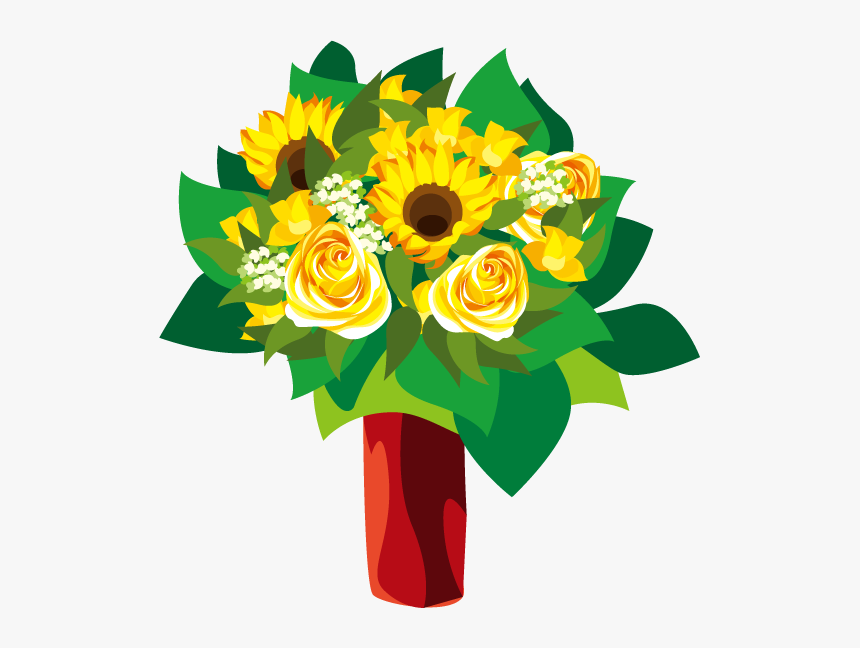 Bouquet Vector Sunflower - Portable Network Graphics, HD Png Download