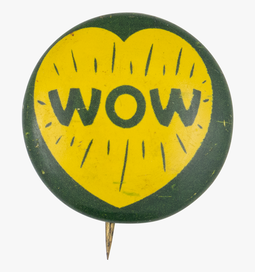 Wow Yellow Heart Art Button Museum - Circle, HD Png Download