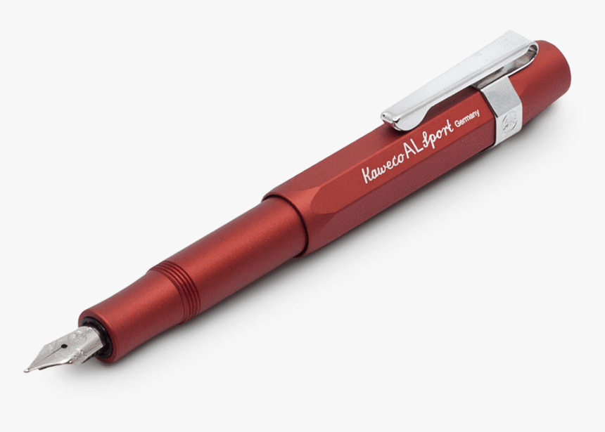Kaweco Al Sport Fountain Pen In Deep Red - Writing, HD Png Download