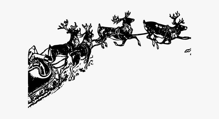 Santa Sleigh Clipart - Santa Claus Sleigh Png, Transparent Png