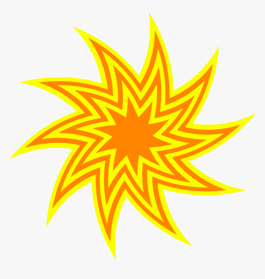 Yellow And Orange Star Swirl - Red Coloured Star With Png, Transparent Png