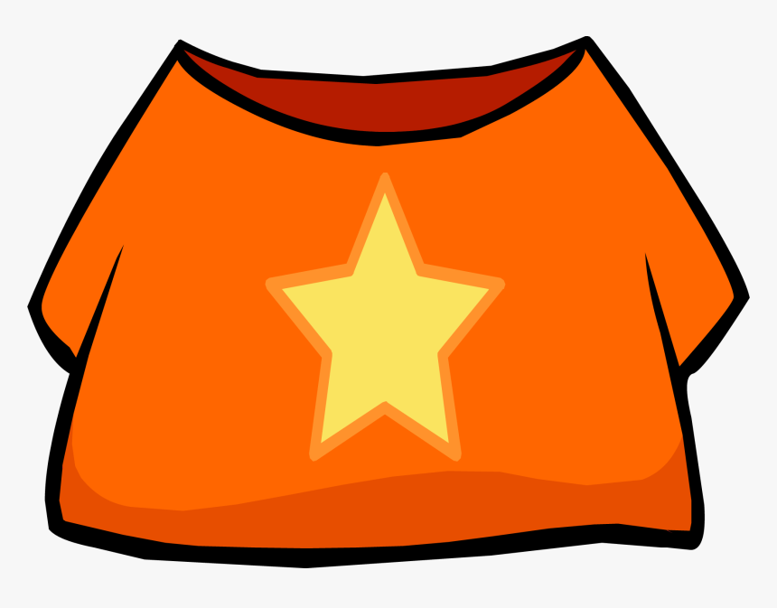 Transparent Orange Shirt Png - Club Penguin T Shirt With Star, Png Download
