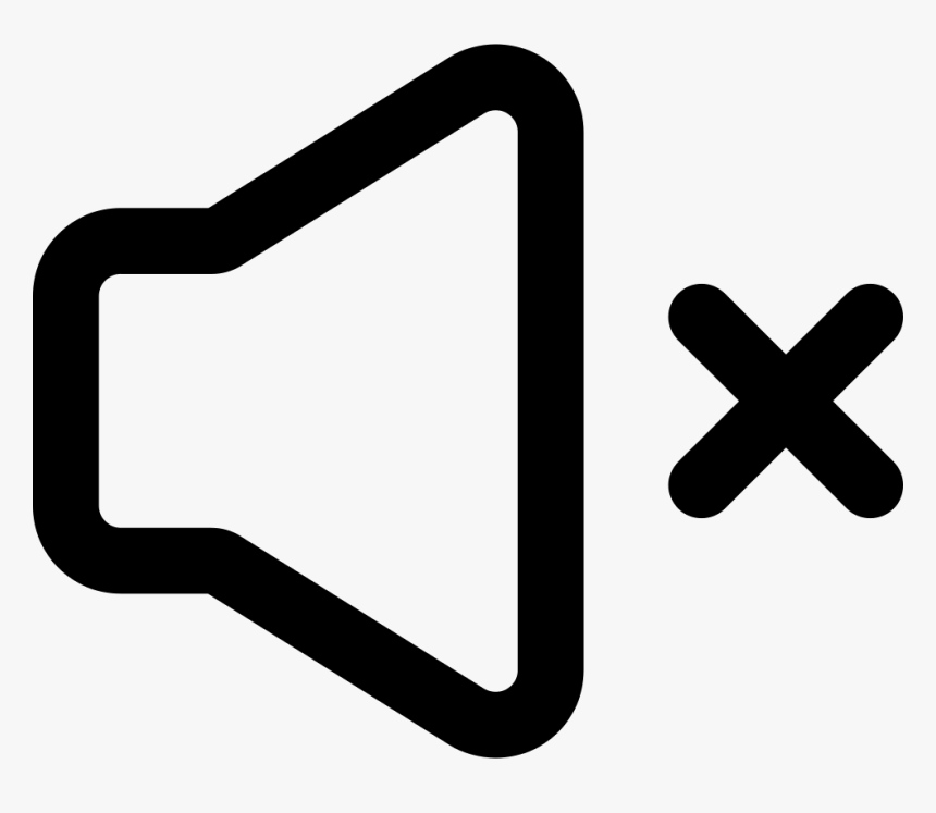 Speaker Silent Outline With A Cross - Silent Vector Icon, HD Png Download