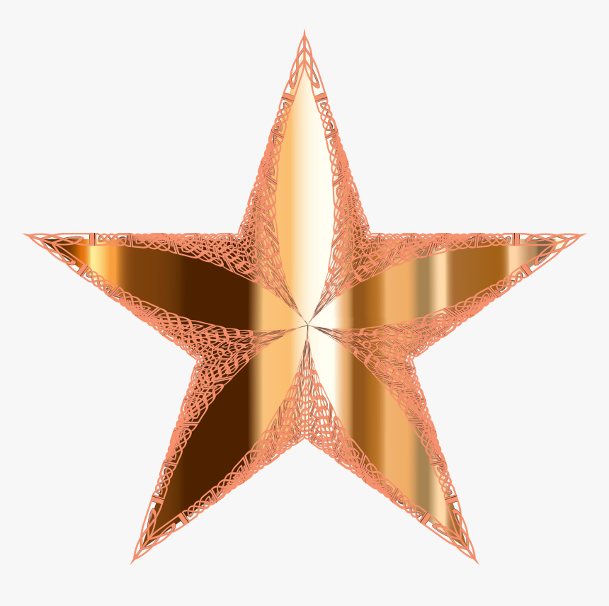 Ornamental Metallic Star Clip Arts - Metallic Star Transparent, HD Png Download