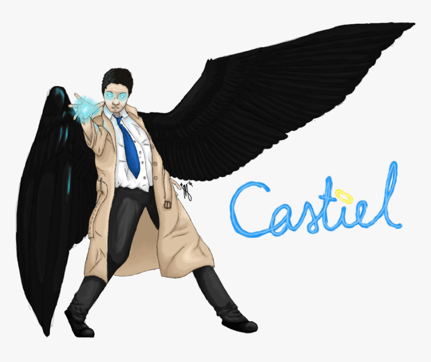 Castiel Banner Black And White Download - Transparent Background Castiel, HD Png Download