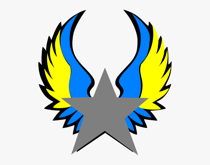 Orange And Blue Star Wings Svg Clip Arts, HD Png Download