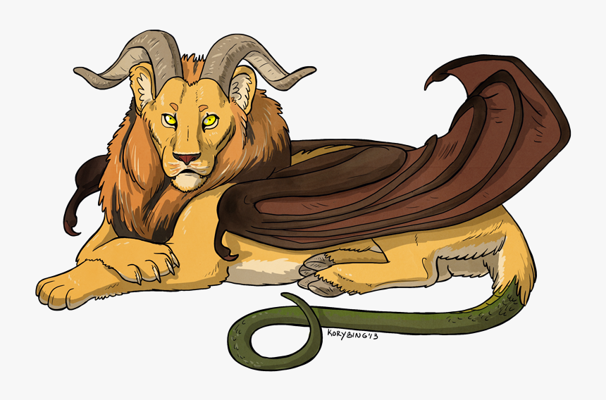 Lion With Goat Horns , Png Download - Lion With Goat Horns, Transparent Png