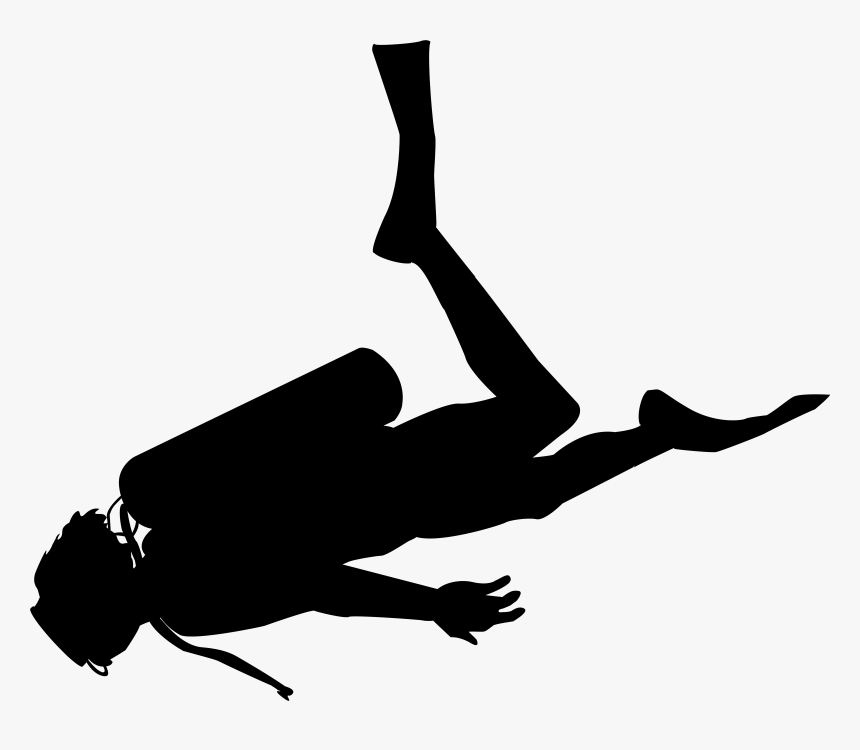 Scuba Diver Silhouette Png, Transparent Png