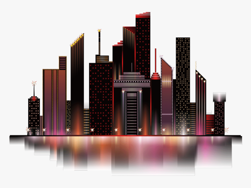 mq town city silhouette night nightlife nightsky colorful buildings transparent background hd png download transparent png image pngitem mq town city silhouette night