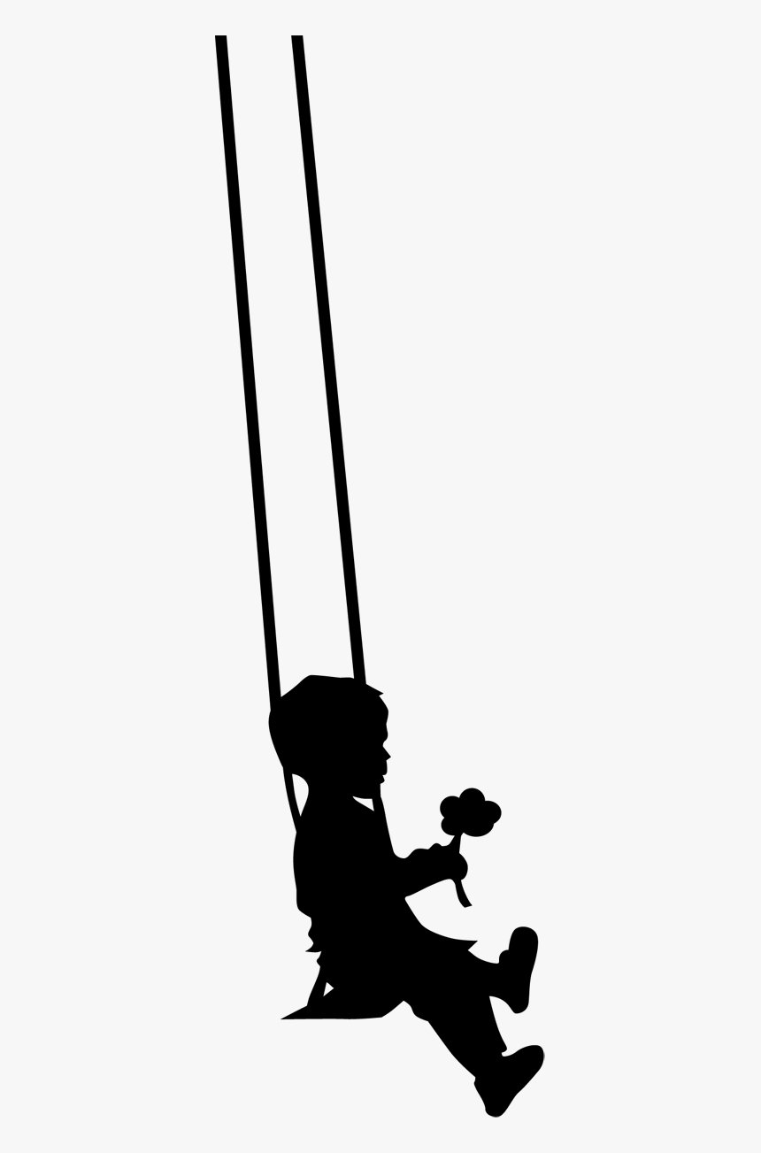 Silhouette Boy - Boy On Swing Silhouette, HD Png Download