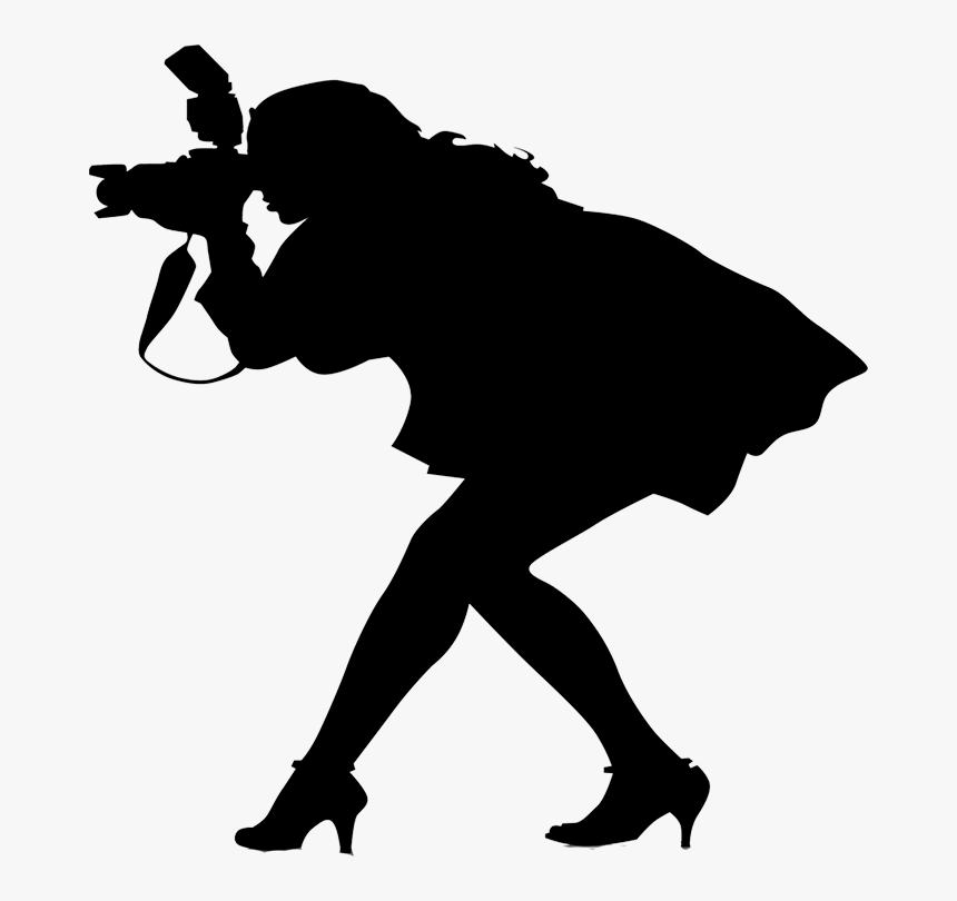 Wedding Photography Cliparts - Girl With Camera Silhouette, HD Png Download