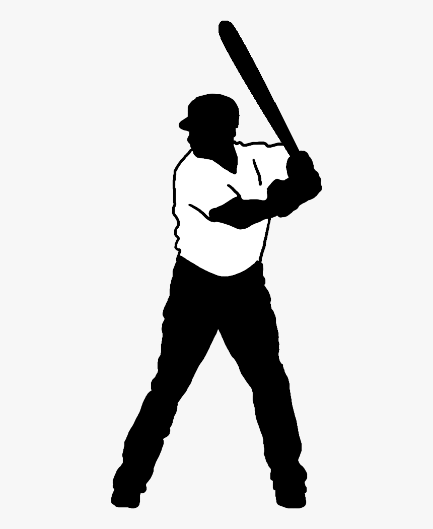 Baseball Batter, Baseball Batter Silhouette - Standing, HD Png Download