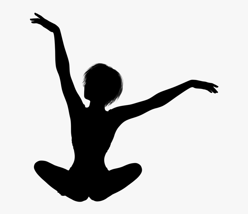 Silhouette, Woman, Girl, Sitting, Legged, Yoga, Slim - Silhouettes Of Women Sitting Png, Transparent Png