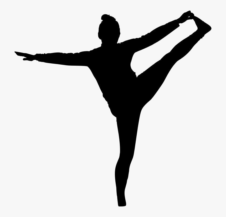 Female Yoga Pose Silhouette - Silhouette Person Working Out, HD Png Download