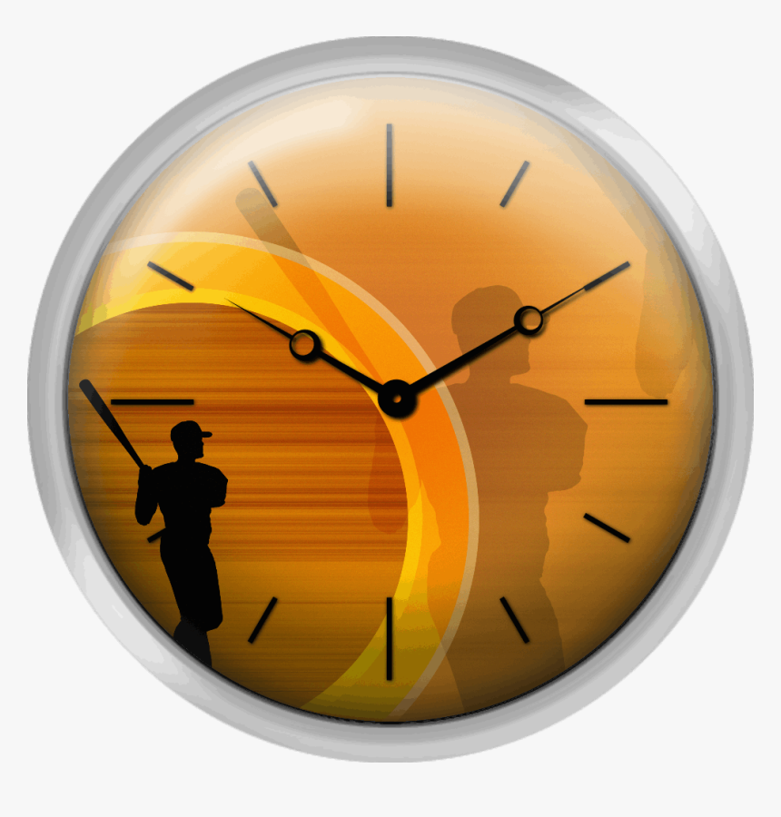 Baseball Player About To Swing Silhouette Digital - Wall Clock, HD Png Download