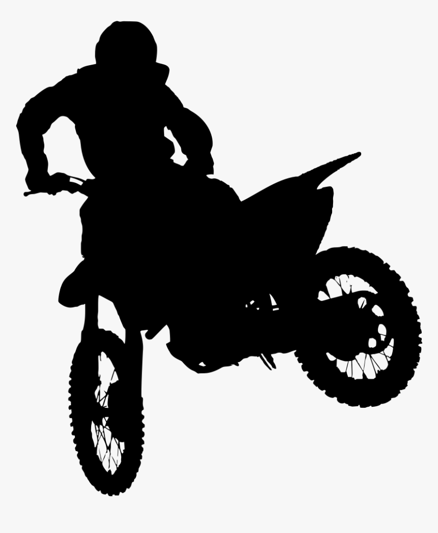 Motocross Stunt Silhouette - Silhouette Dirt Bike Png, Transparent Png