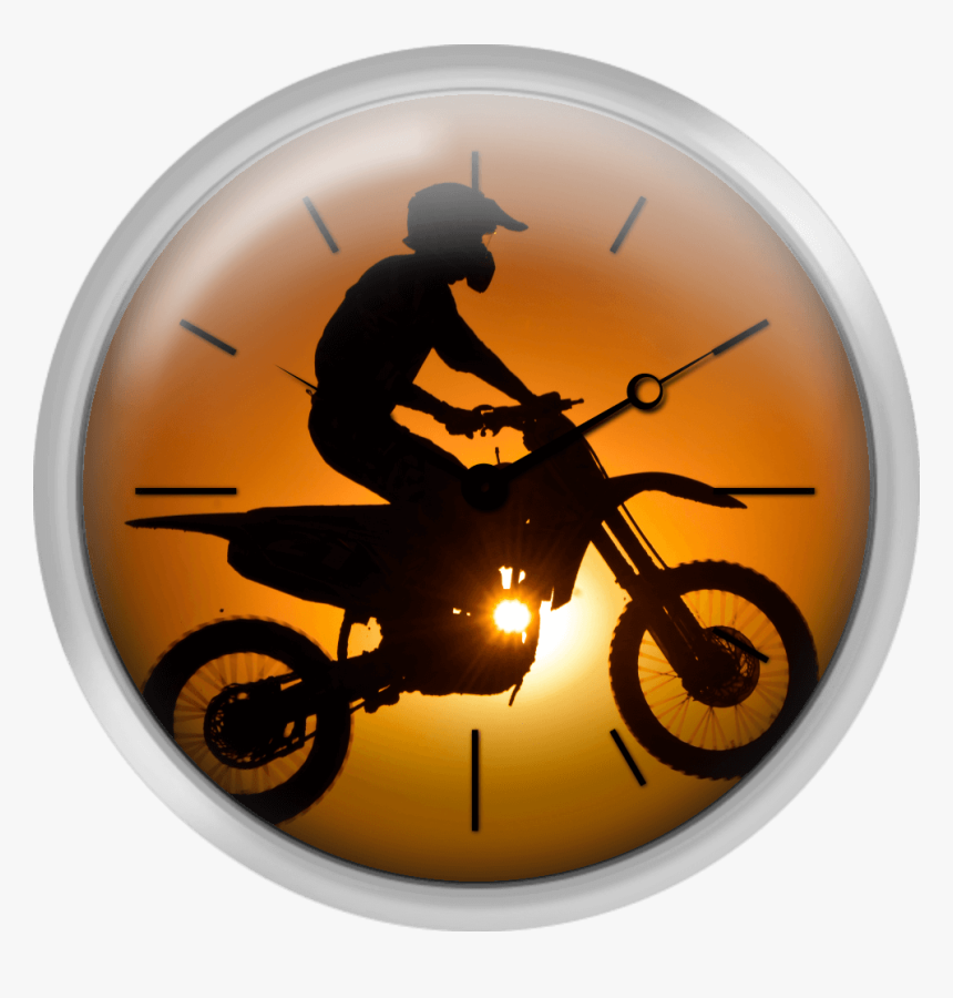Silhouette Of Motocross At Sunset - Motocross Silhouette, HD Png Download