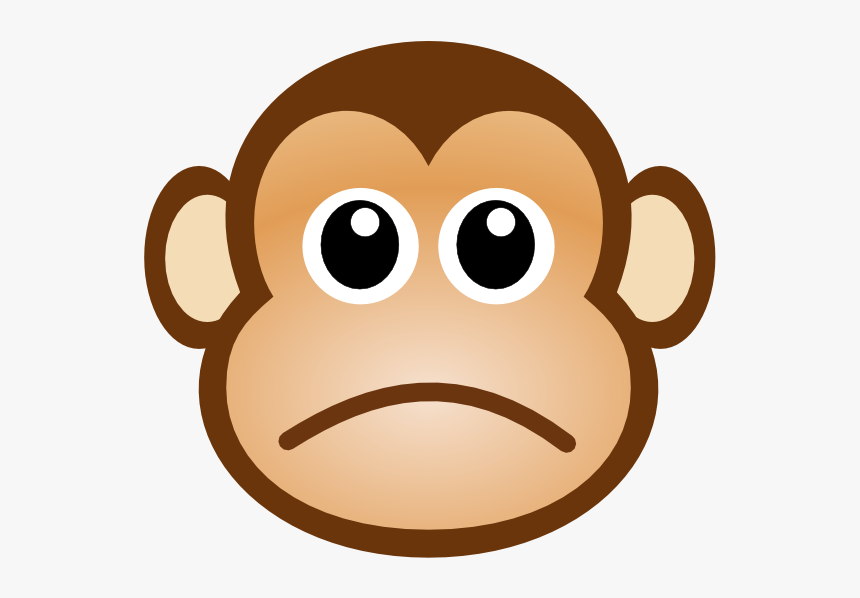 Sad Monkey Svg Clip Arts - Sad Monkey Face Cartoon, HD Png Download